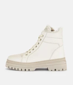 Gabor Comfort Cream Lace Up Boots