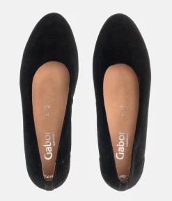 Gabor Dressy Black Suede Wide Fit Heels