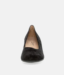 Gabor Dressy Black Suede Wide Fit Heels