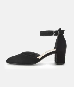 Gabor Fashionable Black Ankle Strap Heels