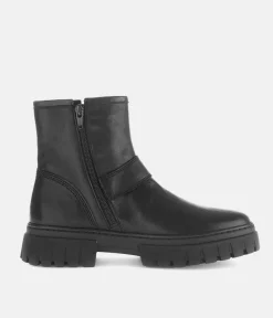 Gabor Fashionable Black Buckle Ankle Boots