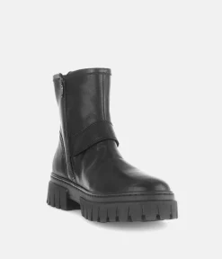 Gabor Fashionable Black Buckle Ankle Boots