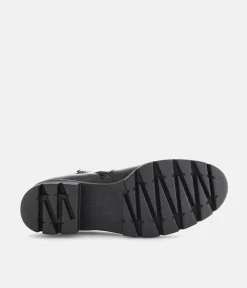 Gabor Fashionable Black Biker Style Ankle Boots