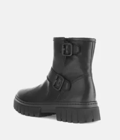 Gabor Fashionable Black Buckle Ankle Boots