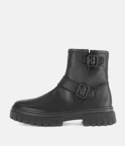 Gabor Fashionable Black Buckle Ankle Boots