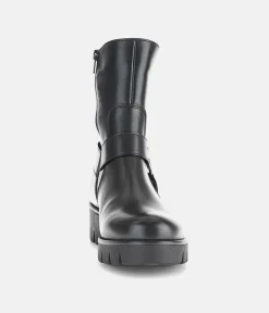 Gabor Fashionable Black Biker Style Ankle Boots