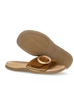 Gabor Fashionable Brown Slip On Buckle Sandals
