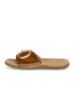 Gabor Fashionable Brown Slip On Buckle Sandals