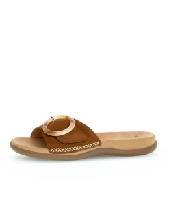 Gabor Fashionable Brown Slip On Buckle Sandals
