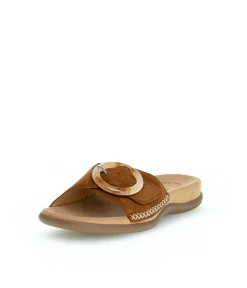 Gabor Fashionable Brown Slip On Buckle Sandals