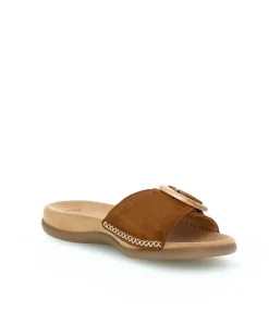 Gabor Fashionable Brown Slip On Buckle Sandals