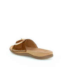 Gabor Fashionable Brown Slip On Buckle Sandals
