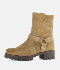 Gabor Fashionable Mocca Biker Style Ankle Boots