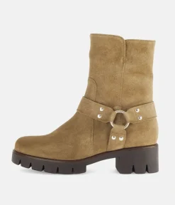 Gabor Fashionable Mocca Biker Style Ankle Boots