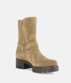 Gabor Fashionable Mocca Biker Style Ankle Boots