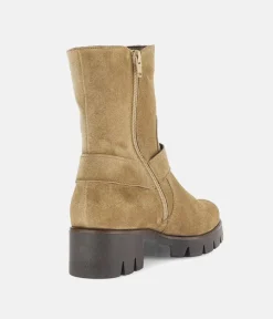 Gabor Fashionable Mocca Biker Style Ankle Boots