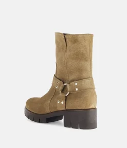 Gabor Fashionable Mocca Biker Style Ankle Boots