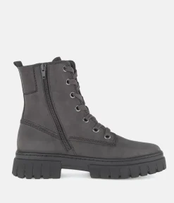 Gabor Fashionable Pepper Grey Nubuck Ankle Boots