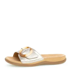 Gabor Fashionable Silver Metallic Buckle Sandals