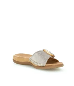 Gabor Fashionable Silver Metallic Buckle Sandals