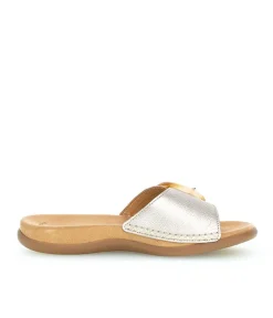 Gabor Fashionable Silver Metallic Buckle Sandals