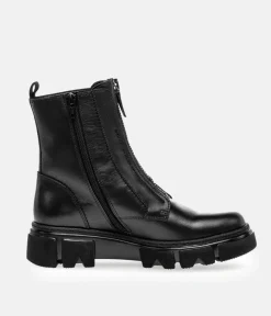 Gabor Funky Black Front Zip Ankle Boots