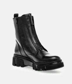 Gabor Funky Black Front Zip Ankle Boots