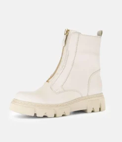 Gabor Funky Cream Front Zip Ankle Boots