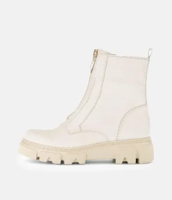 Gabor Funky Cream Front Zip Ankle Boots