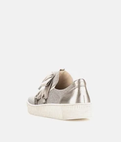 Gabor Glam Beige/Gold Slip On Trainers