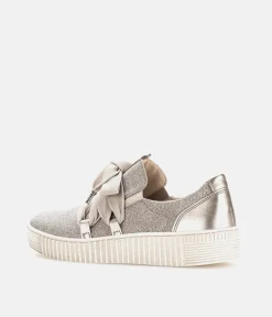 Gabor Glam Beige/Gold Slip On Trainers