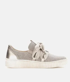 Gabor Glam Beige/Gold Slip On Trainers