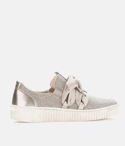 Gabor Glam Beige/Gold Slip On Trainers