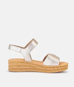 Gabor Glam Metallic Gold Wedge Sandals