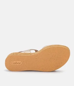 Gabor Glam Metallic Gold Wedge Sandals