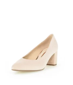 Gabor Light Beige/Pink Suede Block Heels