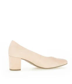 Gabor Light Beige/Pink Suede Block Heels