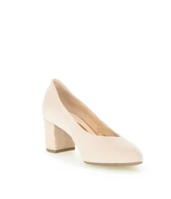 Gabor Light Beige/Pink Suede Block Heels