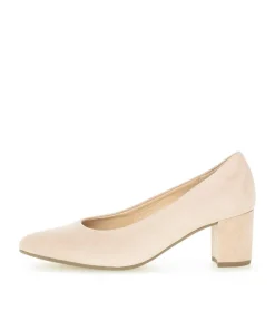 Gabor Light Beige/Pink Suede Block Heels