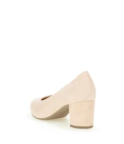 Gabor Light Beige/Pink Suede Block Heels