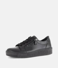 Gabor Low Top Black Leather Sneaker