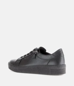 Gabor Low Top Black Leather Sneaker