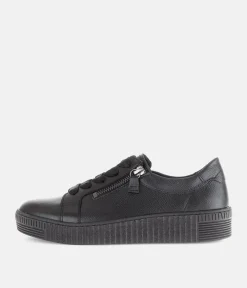 Gabor Low Top Black Leather Sneaker