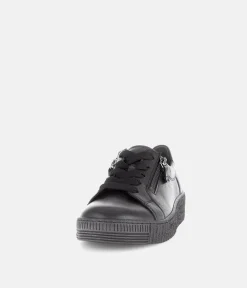 Gabor Low Top Black Leather Sneaker