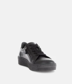 Gabor Low Top Black Leather Sneaker