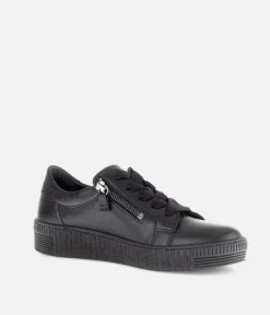 Gabor Low Top Black Leather Sneaker
