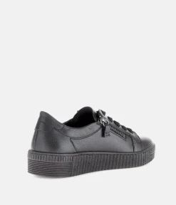 Gabor Low Top Black Leather Sneaker