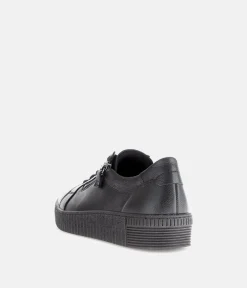Gabor Low Top Black Leather Sneaker