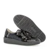 Gabor Low Top Double Zip Black Patent Sneaker