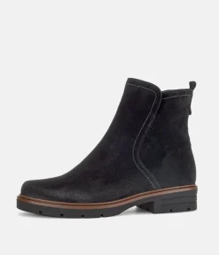 Gabor Plush Black Suede Ankle Boots